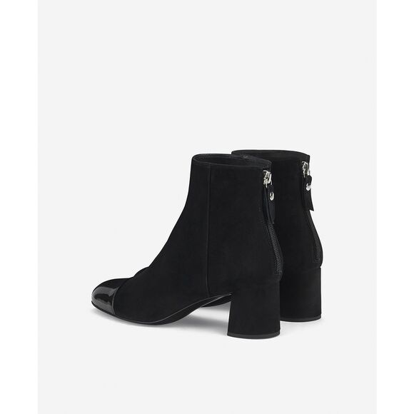 $495 AGL Veta Black Cap Toe Velour Bootie with Heel Size 40.5 US 10.5 - Picture 2 of 5